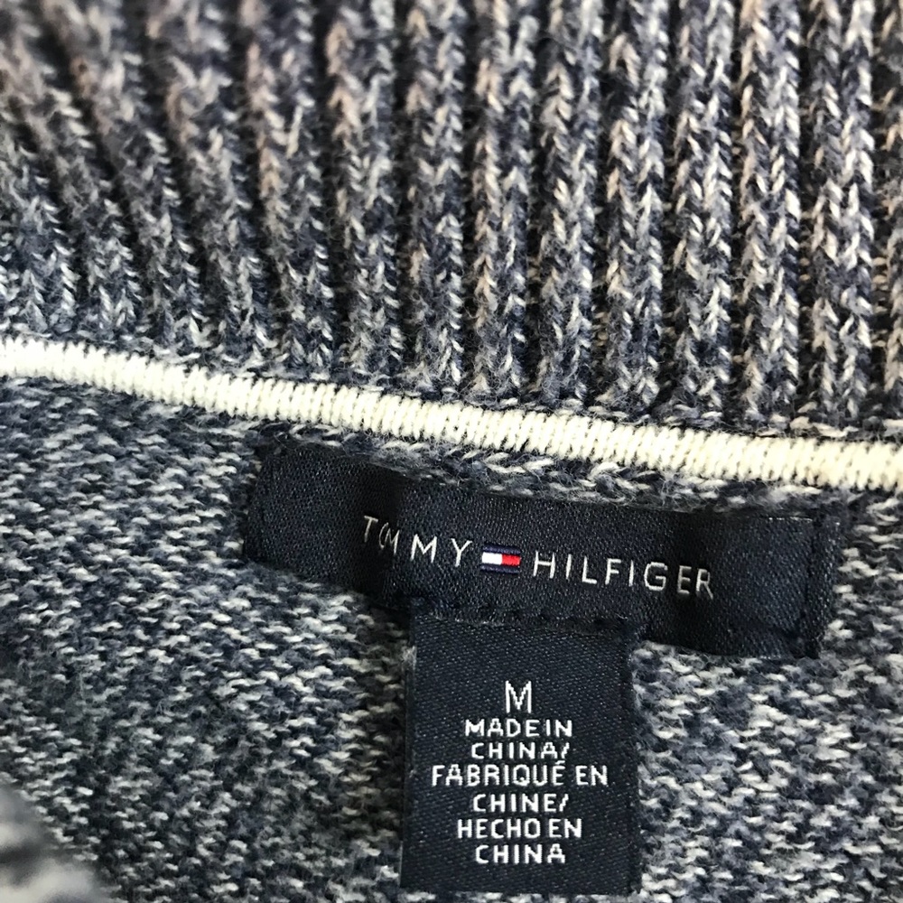 Tommy Hilfiger Blue heathered cowl Sweater Sz med - Picture 4 of 4